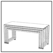 Bauscher Hepp VE-81094 - Venta® Buffet Table, (set Of Three Tables) On Castors With Integrated Height Adjustment