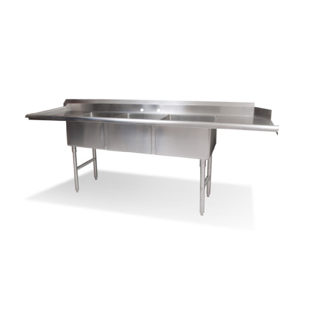 Steel Works Stainless SWDTC-3-90L Soiled Dishtable (3) Compartments 90"W X 30"D X 41-1/2"H