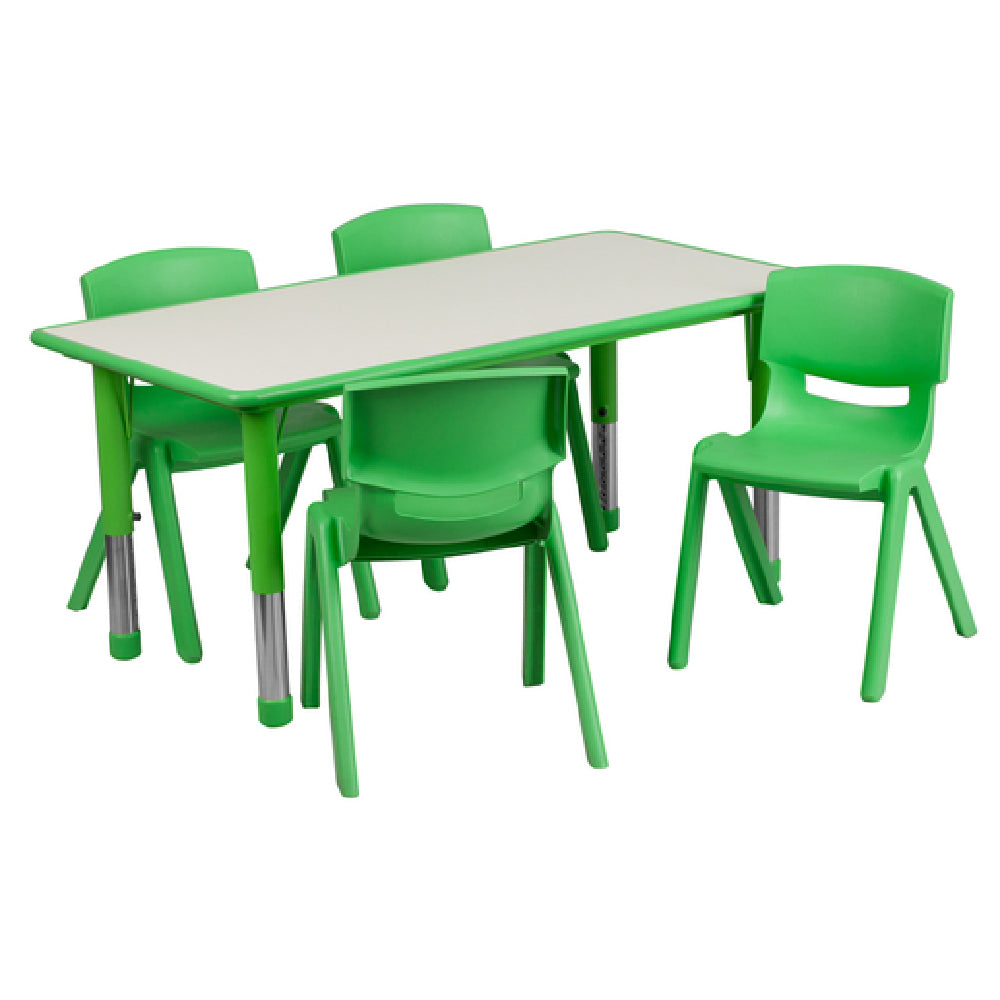 Flash Furniture YU-YCY-060-0034-RECT-TBL-GREEN-GG Preschool Activity Table Set