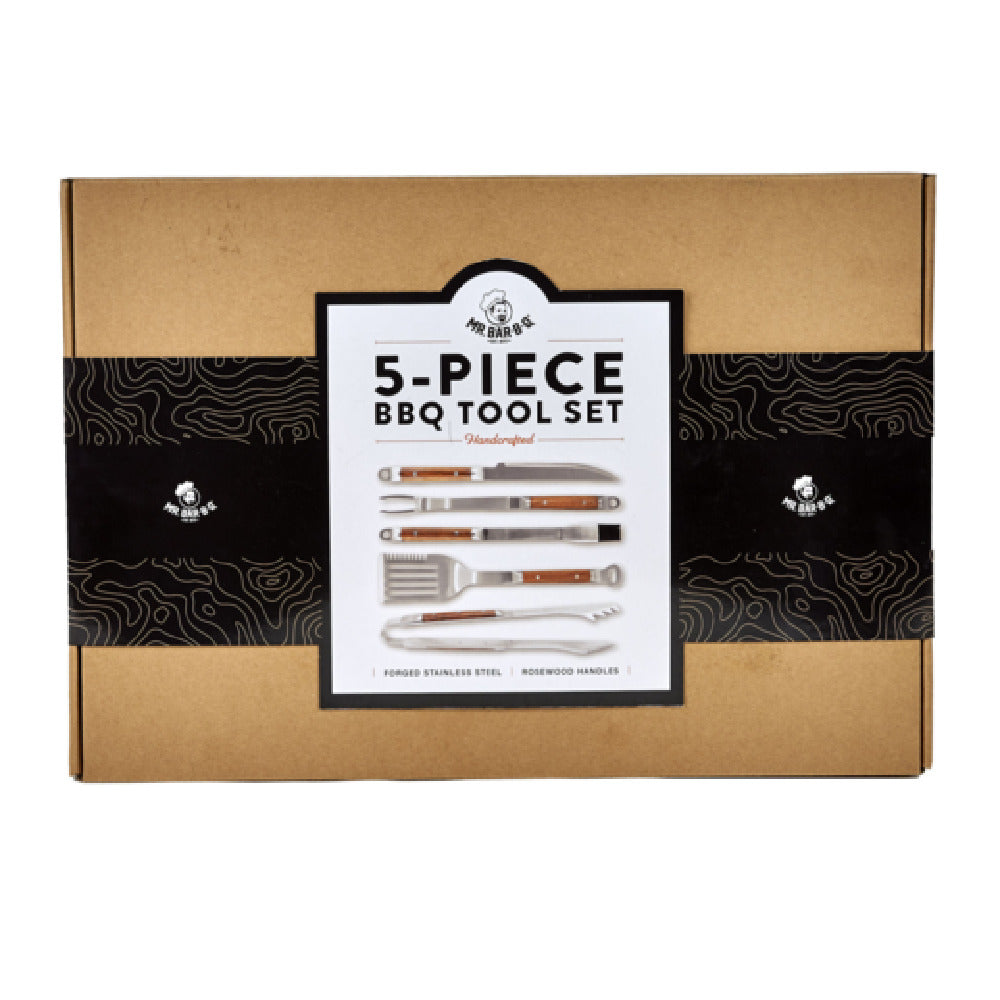 Chef Master 02136YKB Mr. Bar-B-Q® Barbeque Tool Set (5) Piece Includes: Spatula