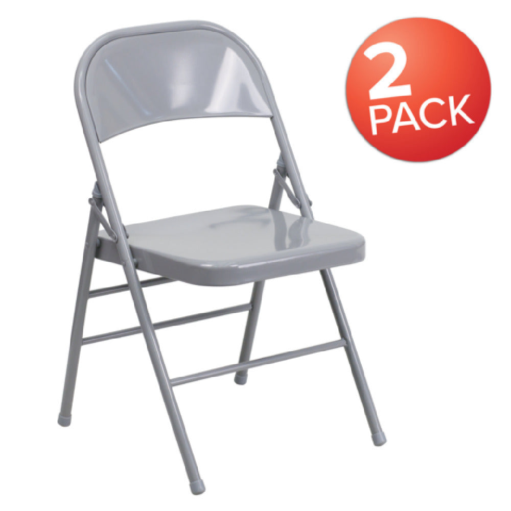 Flash Furniture 2-HF3-MC-309AS-GY-GG Hercules Series Folding Chair 300 Lb. Weight Capacity