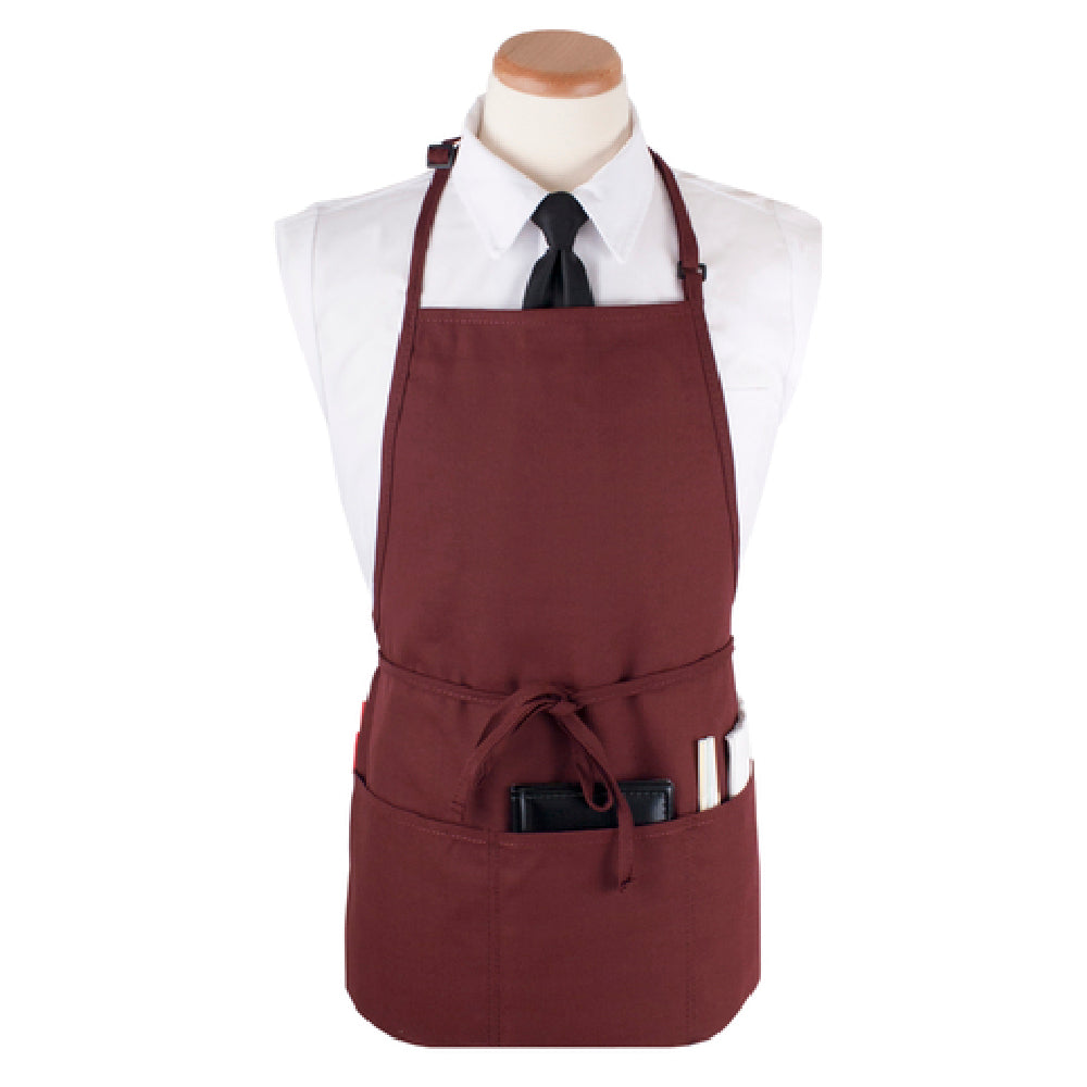 John Ritzenthaler Company CL3PBIABGFP Ritz® Chef's Line® Bib Apron 26" X 23" Long 3 Front Pockets And Pen Pocket