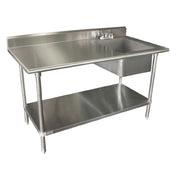 Advance Tabco KSLAG-11B-304R-X - Special Value Work Table With Prep Sink, 48"W X 30"D
