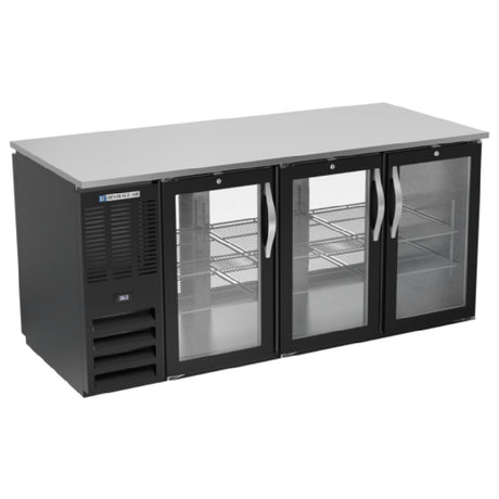 Beverage Air BB72HC-G-PT-B - Refrigerated Back Bar Pass-Thru Storage Cabinet, Three-section