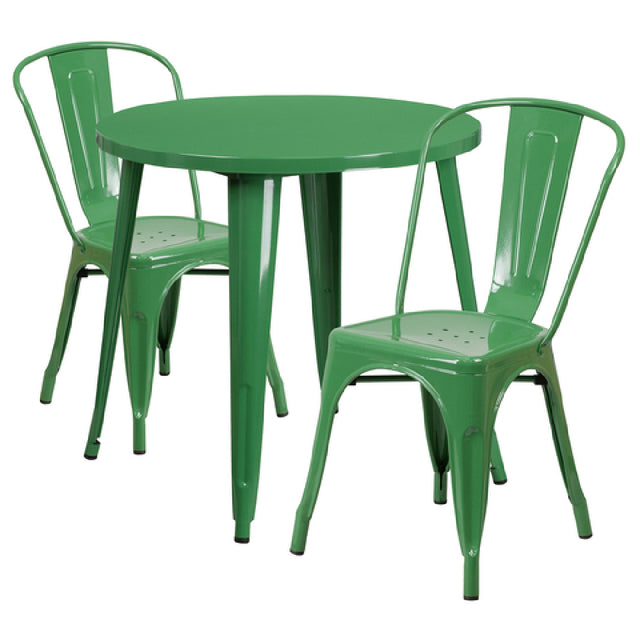 Flash Furniture CH-51090TH-2-18CAFE-GN-GG Table And Chair Set Includes (1) 30" Dia. X 29-1/2"H Table