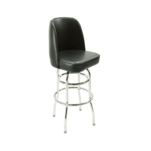 Klinger's Trading SR5-BARSTOOL Swivel Bar Stool Upholstered Bucket Seat Double Ring Base
