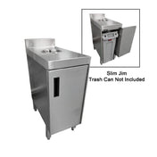 NBR Equipment TRC-1224 Trash Receptacle Cabinets 12"x24"x32-1/2" Open Bottom With Hinged Door