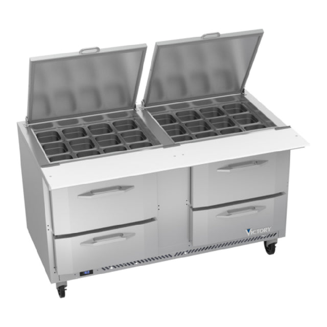 Victory VSPD60HC-24B-4 UltraSpec™ Series Big Top Sandwich Prep Table Powered By V-Core™