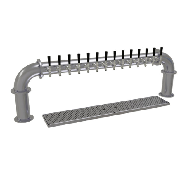 Glastender PP-14-SS Pipe Pass-Thru Draft Dispensing Tower Countertop (14) Stainless Steel Faucets (handles Not Included)
