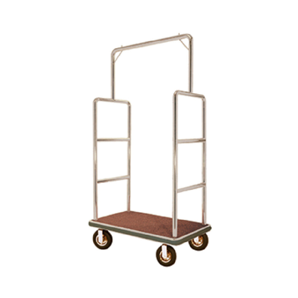 Aarco LC-1C-4P Luggage Cart 24"W X 42"L X 72"H 1-1/2" Dia. Tubular Chrome Frame