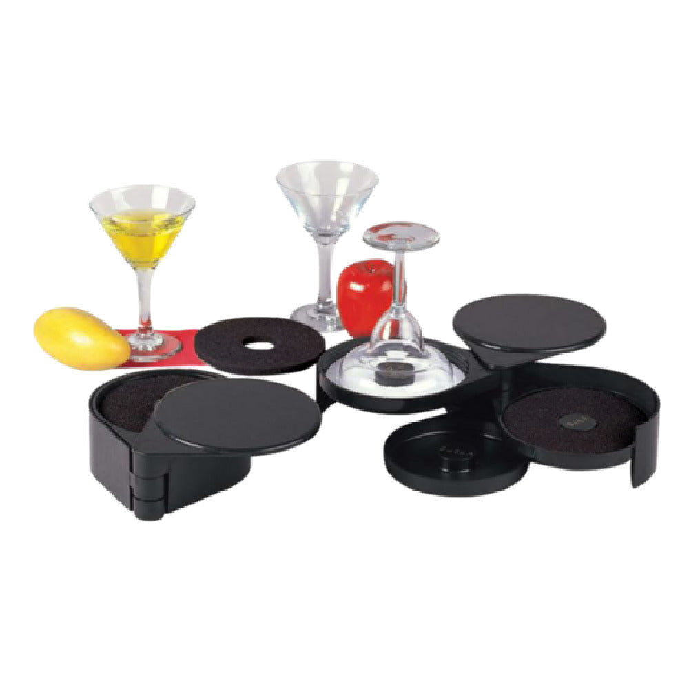 Omcan 80588 (80588) Glass Rimmer 3-tier (3) Shifting Compartments Labeled Salt