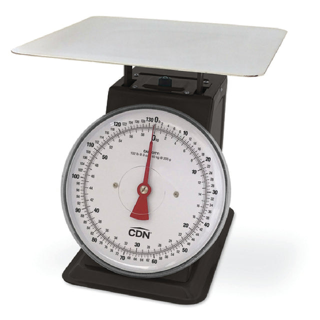 CDN SM13201 Mechanical Scale 8-1/4"W X 12-3/5"D X 12"H Overall 132 Lb X 8 Oz (60 Kg X 200 G)