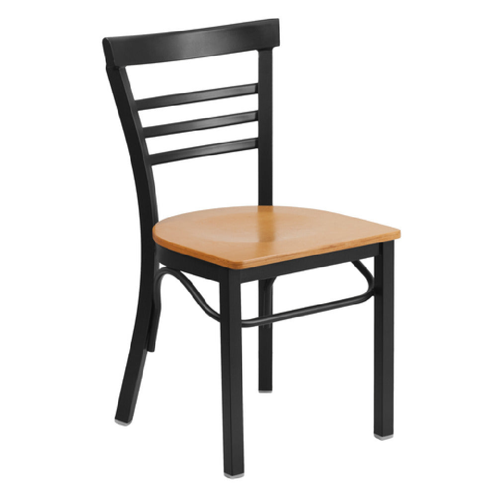 Flash Furniture XU-DG6Q6B1LAD-NATW-GG Hercules Series Restaurant Side Chair Ladder Back