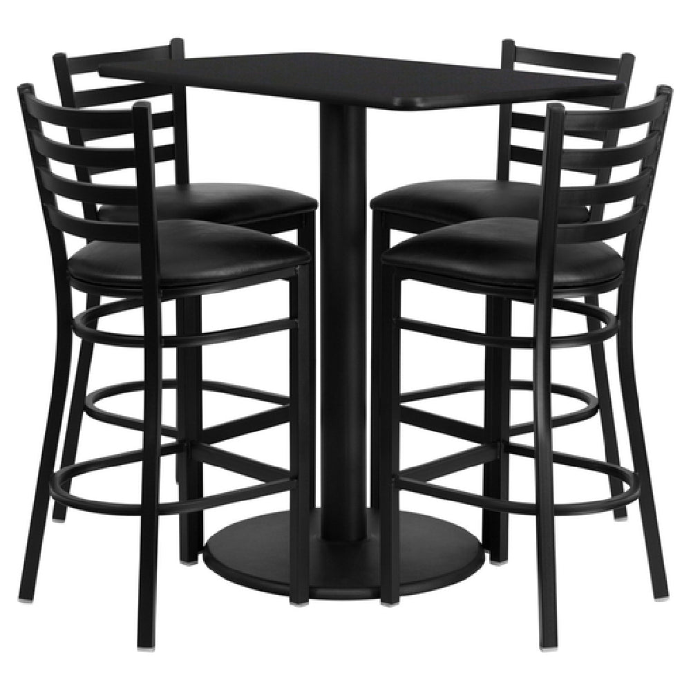 Flash Furniture RSRB1017-GG Table And Bar Stool Set Includes (1) 24"W X 42"D X 42"H Table