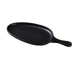 Yanco MO-809BK Moderne Pan Plate 15-1/2"L X 7-1/2"W X 1-1/4"H Organic Shaped