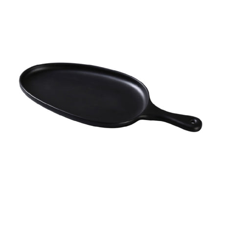 Yanco MO-809BK Moderne Pan Plate 15-1/2"L X 7-1/2"W X 1-1/4"H Organic Shaped