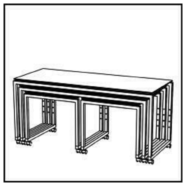 Bauscher Hepp VE-81001 - Venta® Buffet Table, (set Of Four Tables) On Castors With Integrated Height Adjustment