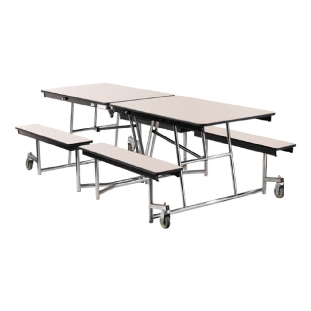 National Public Seating MTFB8 NPS® Mobile Cafeteria Table With Benches 30"W X 97"D X 29"H