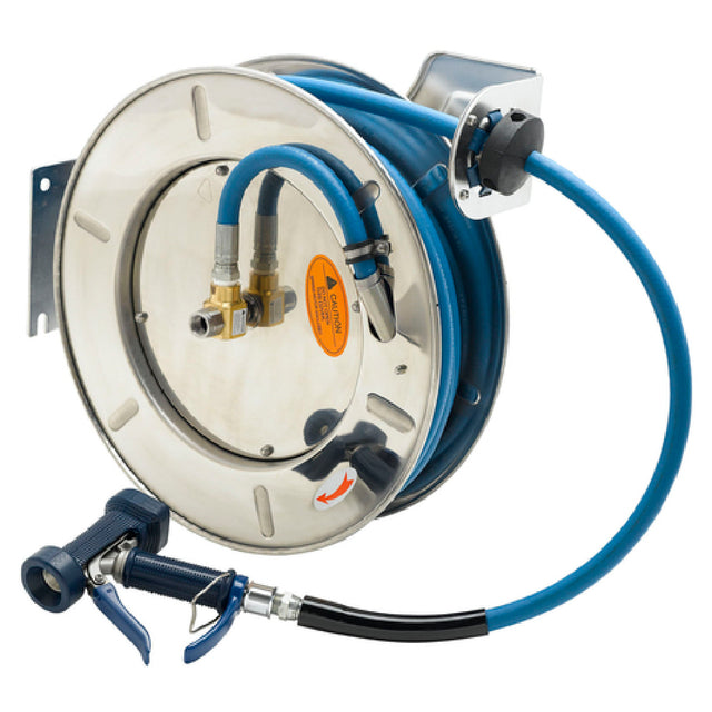 T&S Brass B-7143-06 Hose Reel System Open 1/2" X 50' Hose With Stainless Steel Front Trigger Spray Valve (with A 7/16" Orifice)