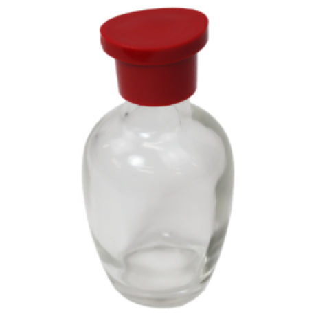 Town 19714/DZ Round Glass Soy Sauce Bottle Red Lid With Pours 5 Oz