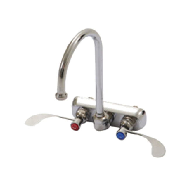 Eagle 313305 T&S Extra Heavy Duty Gooseneck Faucet Wrist Handles Splash Mount 4" OC