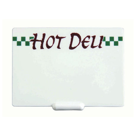 Hubert 78014 - Tag, "Hot Deli" With Green Checkered Design, 3-1/2" X 2-1/2"H