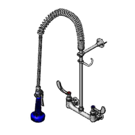 T&S Brass B-0133-CR-B08W4 EasyInstall Pre-Rinse Unit 8" Wall Mount 44" Flex Hose