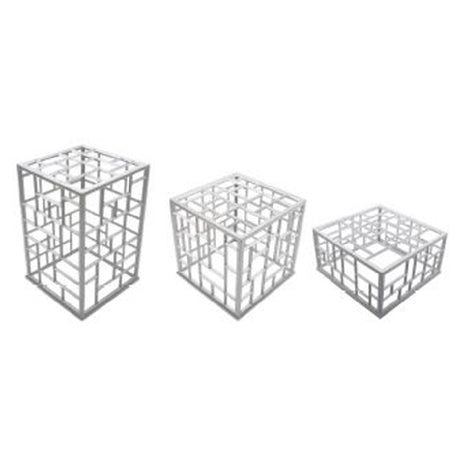 GET Enterprises MONPDCSETWW Bugambilia® Mondrian Riser Set 3 Piece Includes (1) Each: 10" X 10" X 14-1/2"H