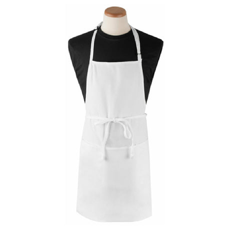 John Ritzenthaler Company 3PBIAELWH Ritz® Bib Apron 26" X 31" Extra Long 3 Front Pockets And Pen Pocket With Seamless Bottoms