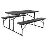 Flash Furniture RB-EBB-1470FD-GG Insta-Fold Folding Picnic Table & Benches 53-3/4"W X 58-1/4"D X 28-1/4"H