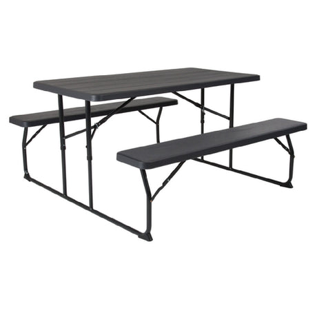 Flash Furniture RB-EBB-1470FD-GG Insta-Fold Folding Picnic Table & Benches 53-3/4"W X 58-1/4"D X 28-1/4"H