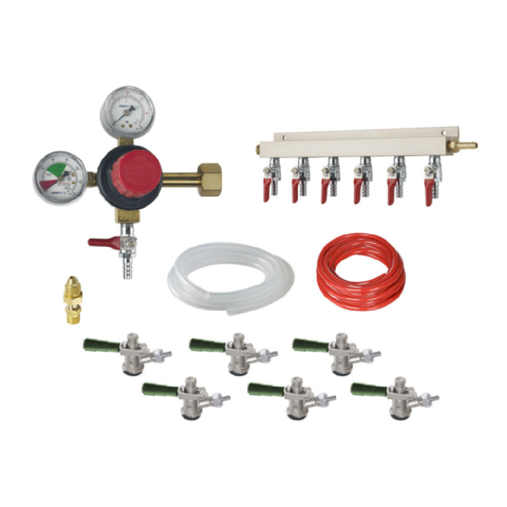 Krowne NITROKIT6 Nitro Beer Kit For Unit With (6) Faucets Includes: CO2 Tank Mount Primary Regulator With Nitrogen Adapter