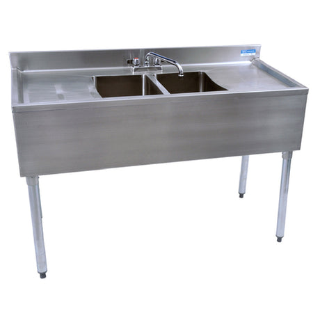 BK Resources UB4-21-248TS Underbar Sink Two Compartment 48”W X 21-1/4"D X 32-1/2"H Overall Size