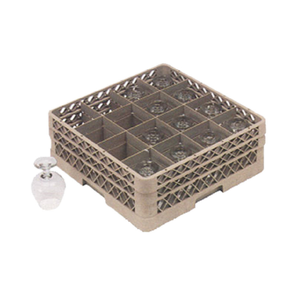 Vollrath TR8DDDD-02 Traex® Full Size Glass/Stemware Rack (16) Compartment 4-3/8" Square Compartment Size