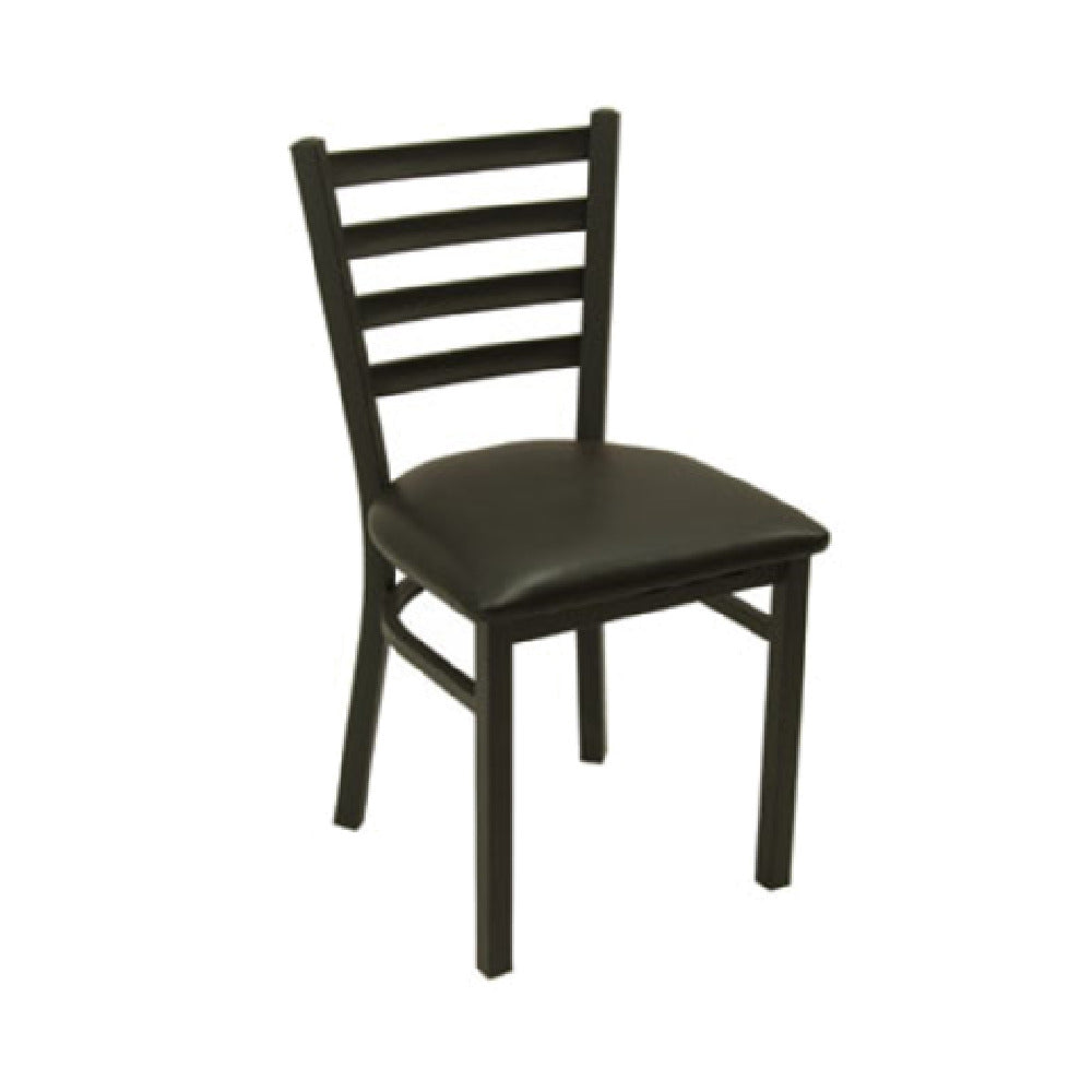 Klinger's Trading C700-BLACK Side Chair Ladder Back Black Upholstered Seat