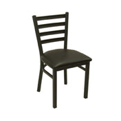 Klinger's Trading C700-BLACK Side Chair Ladder Back Black Upholstered Seat
