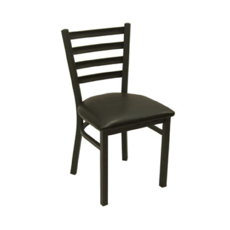 Klinger's Trading C700-BLACK Side Chair Ladder Back Black Upholstered Seat