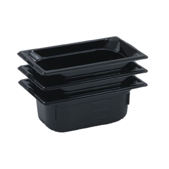 Vollrath 8044420 Super Pan® 1/4 GN Food Pan 4" Deep Low-temp Polycarbonate Black Plastic