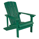 Flash Furniture JJ-C14501-GRN-GG Adirondack Chair 350 Lb. Weight Capacity Weather-resistant Polystyrene Frame