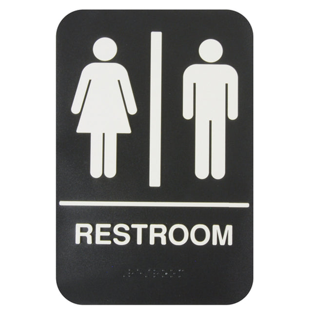 Thunder Group PLIS6953BK Information Symbol Sign 6" X 9" "Restroom"