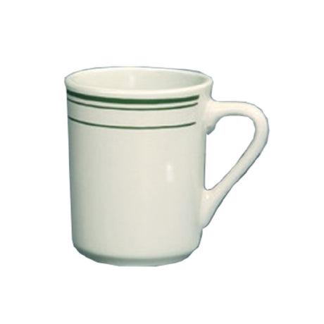 Yanco GB-17 Green Band Mug 8 Oz. 3-1/2" Dia. X 3-3/4"H