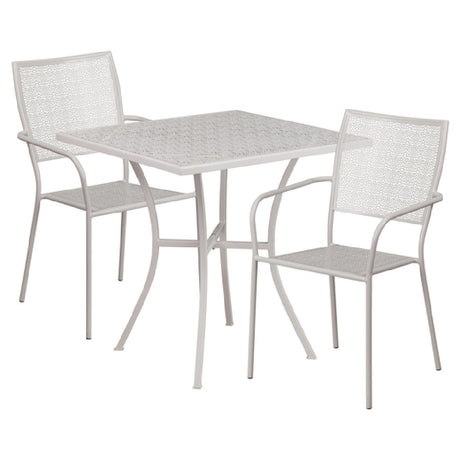 Flash Furniture CO-28SQ-02CHR2-SIL-GG Patio Table Set Includes (1) Table: 28"W X 28"D X 28-1/4"H