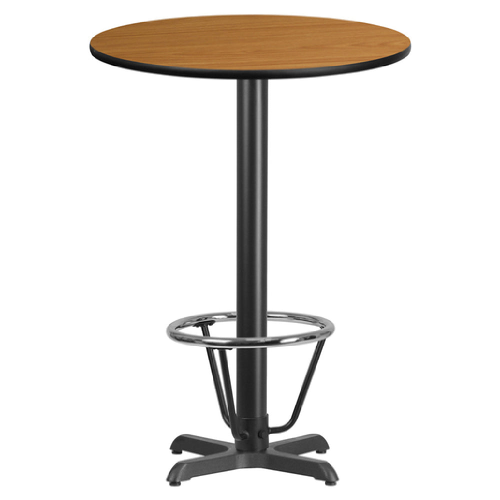 Flash Furniture XU-RD-30-NATTB-T2222B-3CFR-GG Table 30" Dia. X 43-1/2"H Bar Height