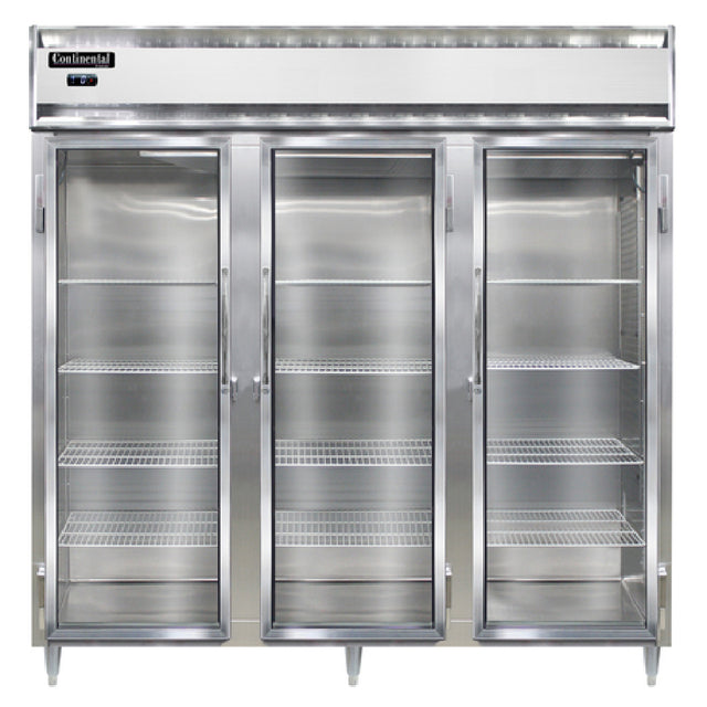 Continental Refrigerator DL3F-SS-GD Designer Line Freezer Reach-in Three-section