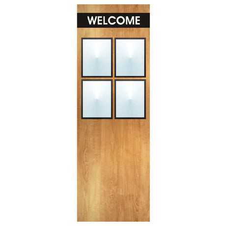 Hubert 65242 - Menu Board, 4-pocket, Floor Stand