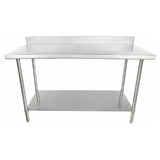 Empura Stainless SWT4B3060 Empura SUPER DUTY Work Table 30" X 604 Inch Backsplash SS Adjustable Bullet Feet