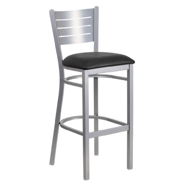 Flash Furniture XU-DG-60402-BAR-BLKV-GG Hercules Series Restaurant Bar Stool Metal Cutout Slat Back