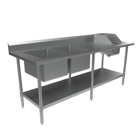 BK Resources BKPT-2-3084S-L Work Table With Prep Sink Sinks On Left 84"W X 30"D