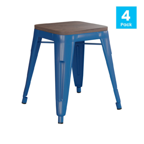 Flash Furniture ET-BT3503-18-BL-WD-GG Kai Stool 18"H 250lb Weight Capacity