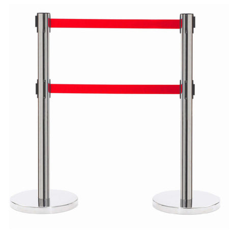 Aarco HC-27RD HC-27RD Form-A-Line™ System Dual Retractable Belt Style Has A Polished Chrome Finish